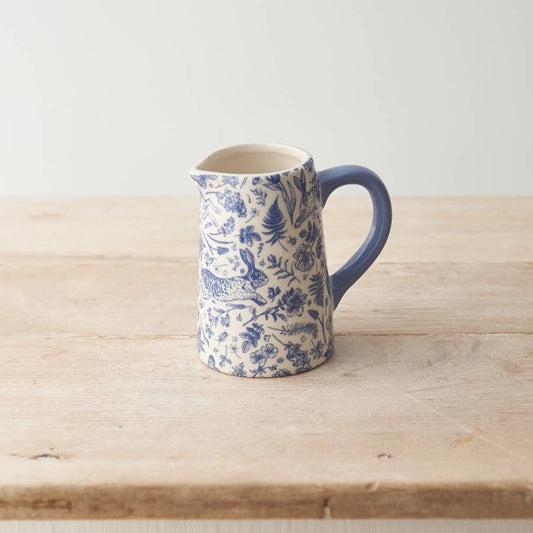 Small Blue Hare Floral Jug