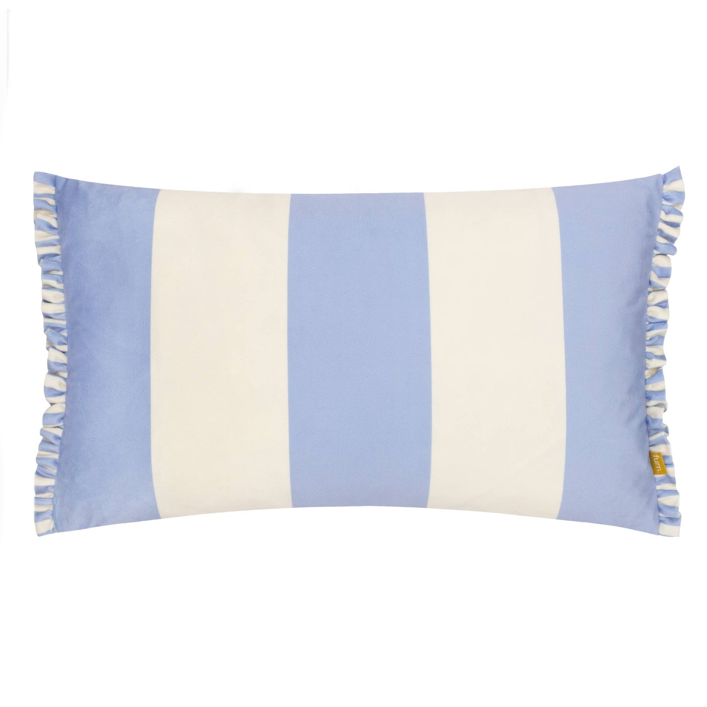Araya Striped Velvet Cushion Blue