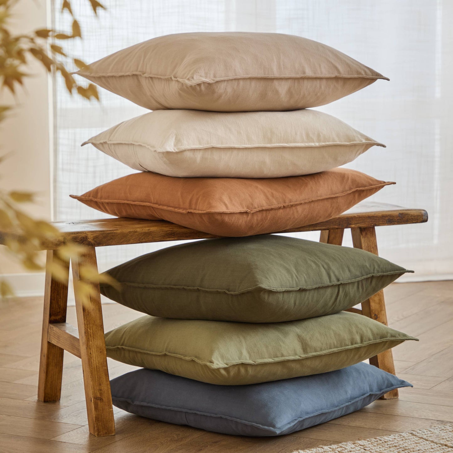 Slub Cotton Cushion | Lichen