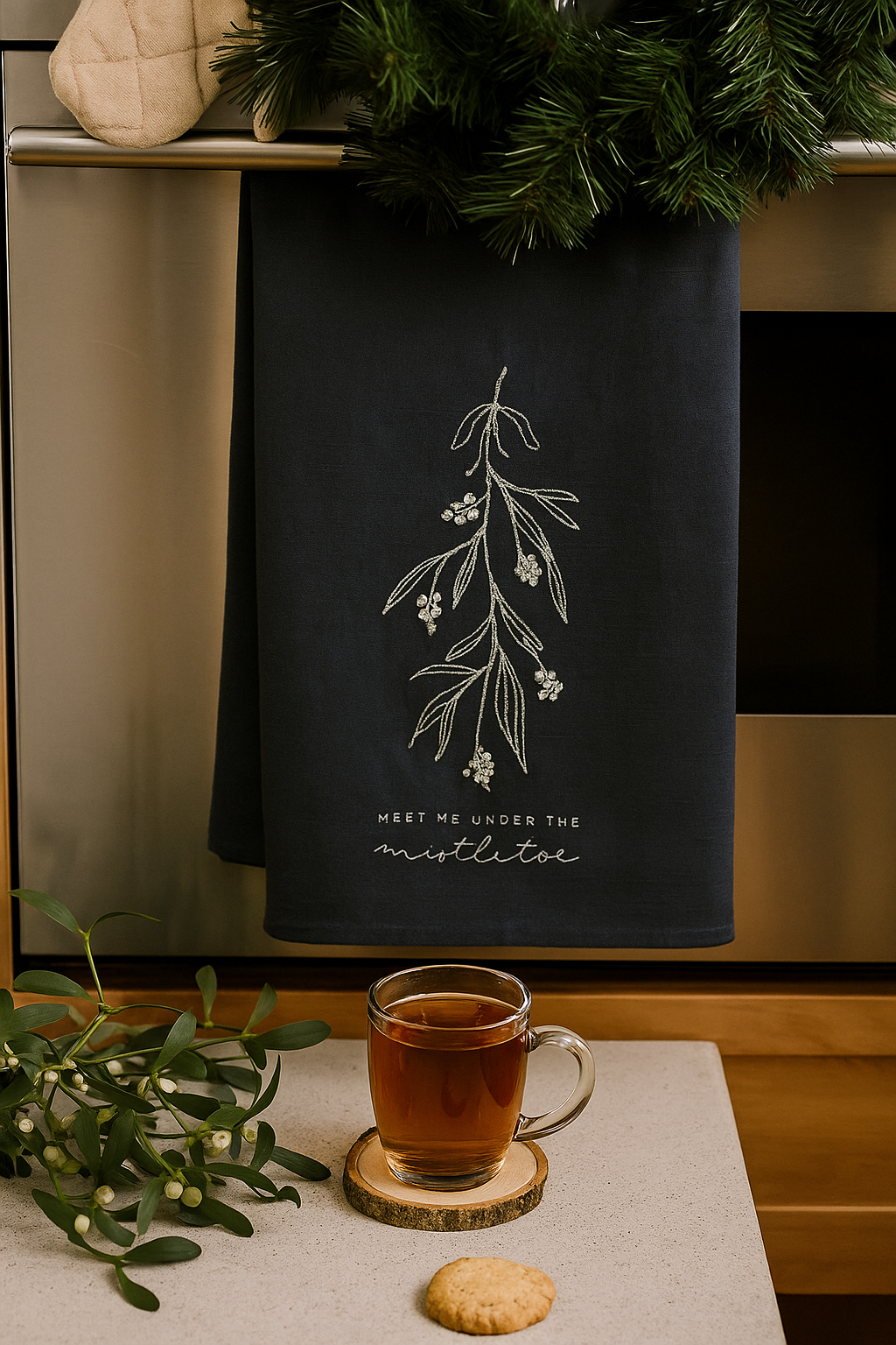 Meet Me Under the Mistletoe Tea Towel