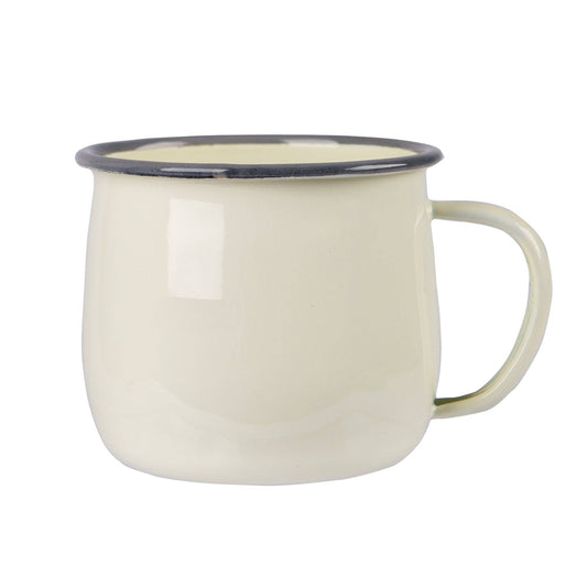 Coloured Enamel Belly Mug Cream/Grey