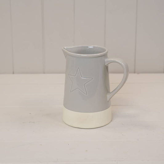 Warm Grey Debossed Star Jug
