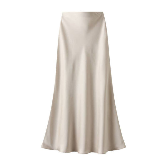 Satin Slip Skirt in Champagne