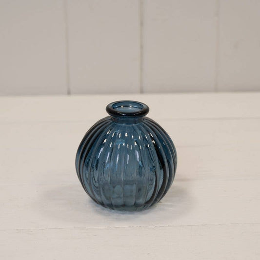 Blue Round Bottle Vase