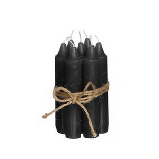Black taper candle set of 7