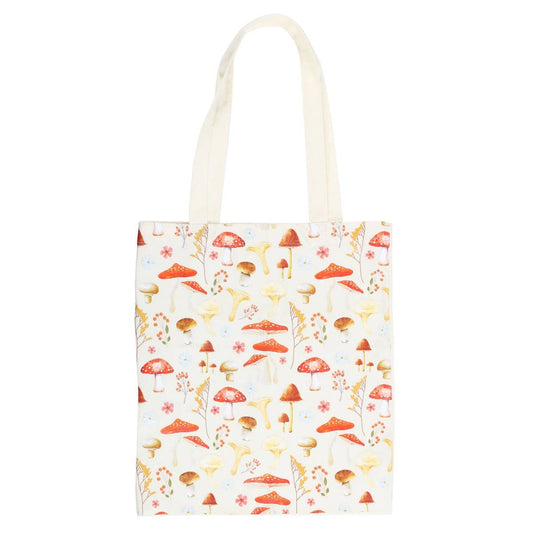 Mushroom Print Cotton Tote Bag