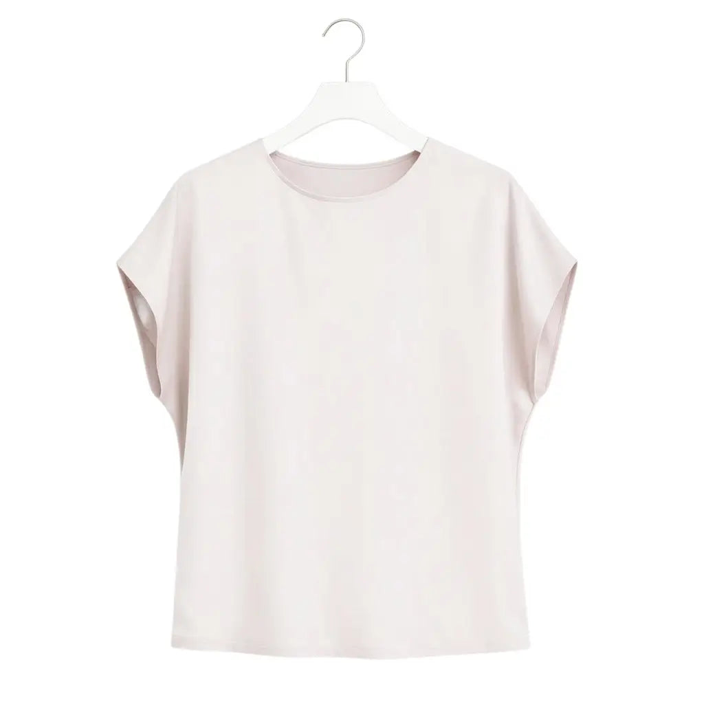 Satin Boxy T-Shirt Top | Champagne