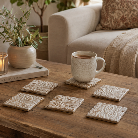 Set of 6 Wooden Coasters | Petals