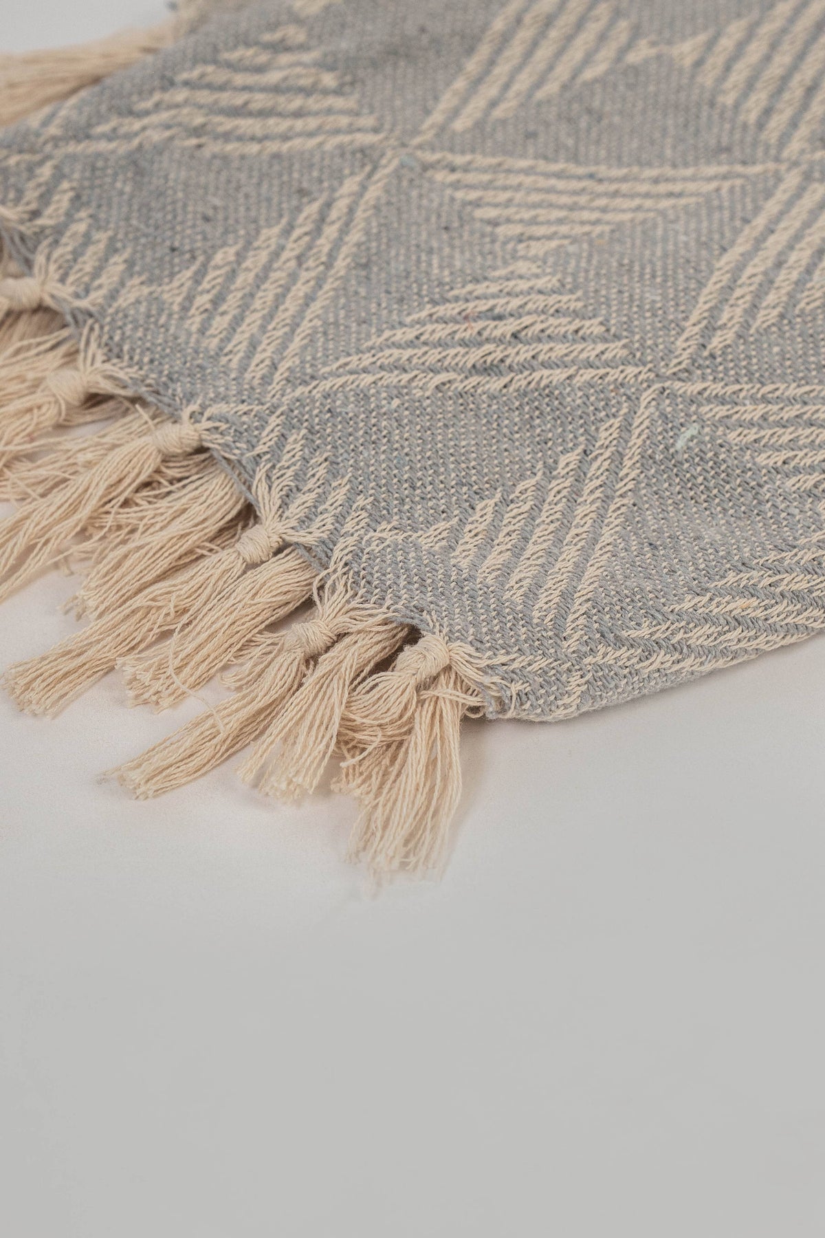 Herringbone Cotton Throw | Petrol Blue