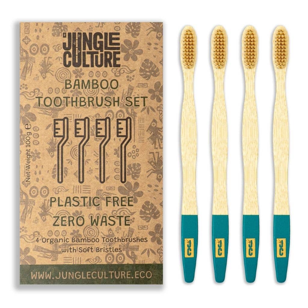 Bamboo Toothbrushes x4 | Eco Friendly Toothbrush