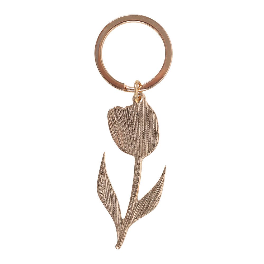 White Spring Tulip Keyring