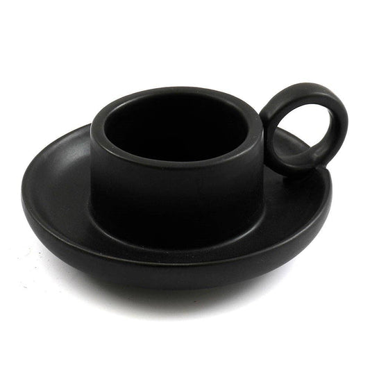 Black Stoneware Tealight Candle Holder