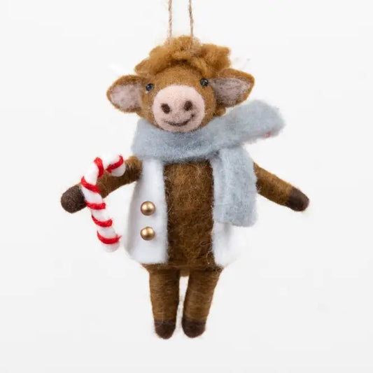 Festive Felt Highland Cow Hanger