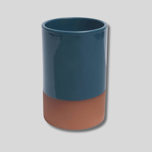 Sintra Glazed Terracotta Wine Cooler - Ink Blue