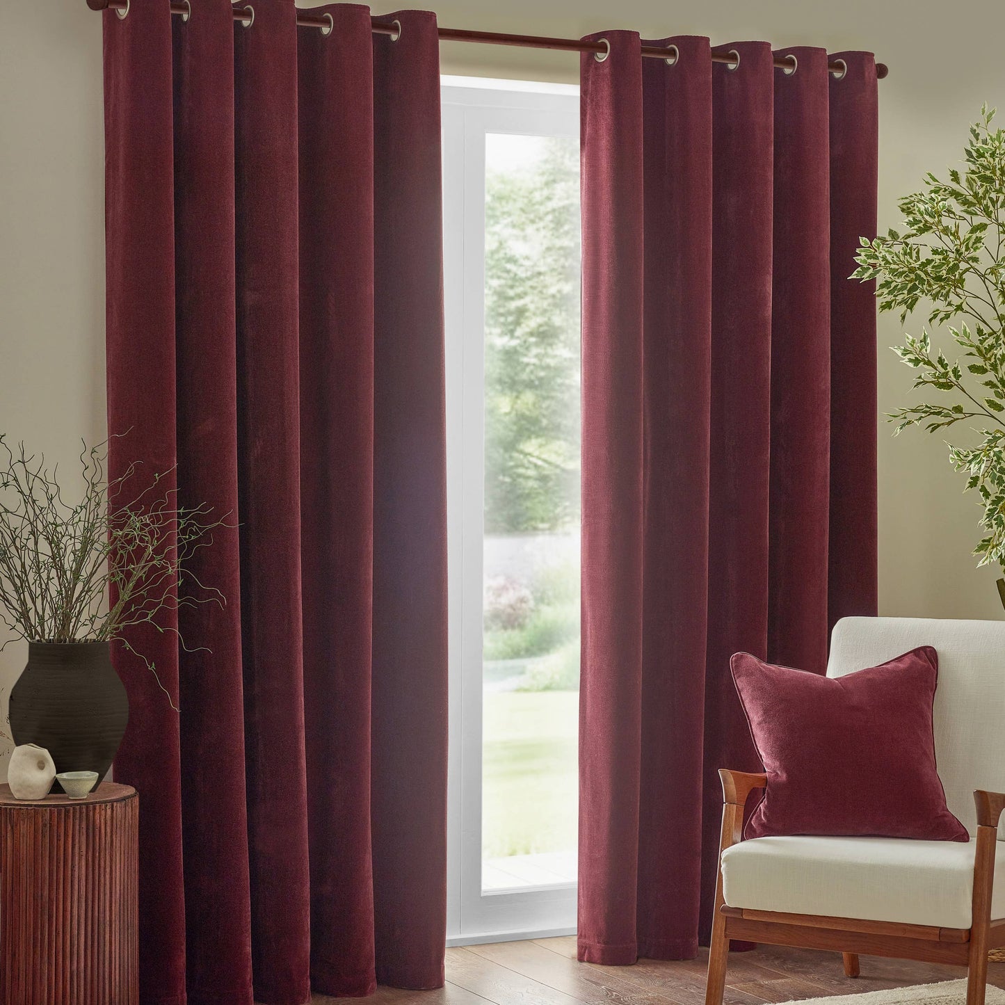 Heavy Chenille Piped Cushion | Beetroot