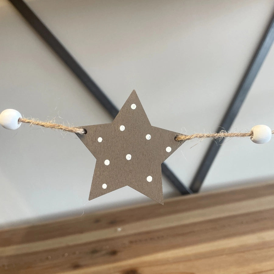 Neutral Reindeer Wood Garland