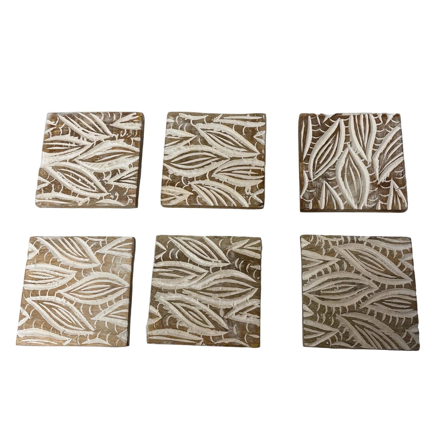 Set of 6 Wooden Coasters | Petals