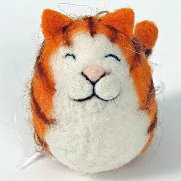 Small Ginger Felted Cat Decoration