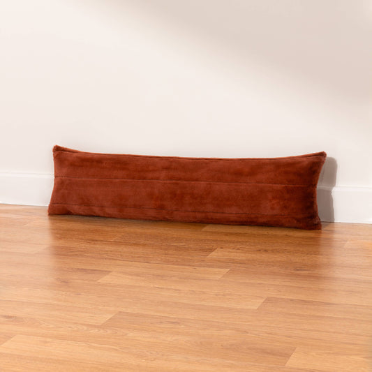 Faux Fur Draught Excluder | Rust