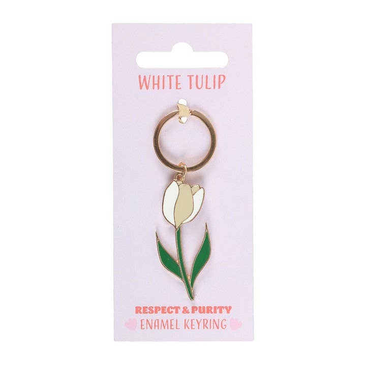 White Spring Tulip Keyring