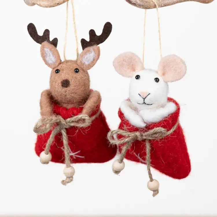 Felt Reindeer & Mouse Sacks