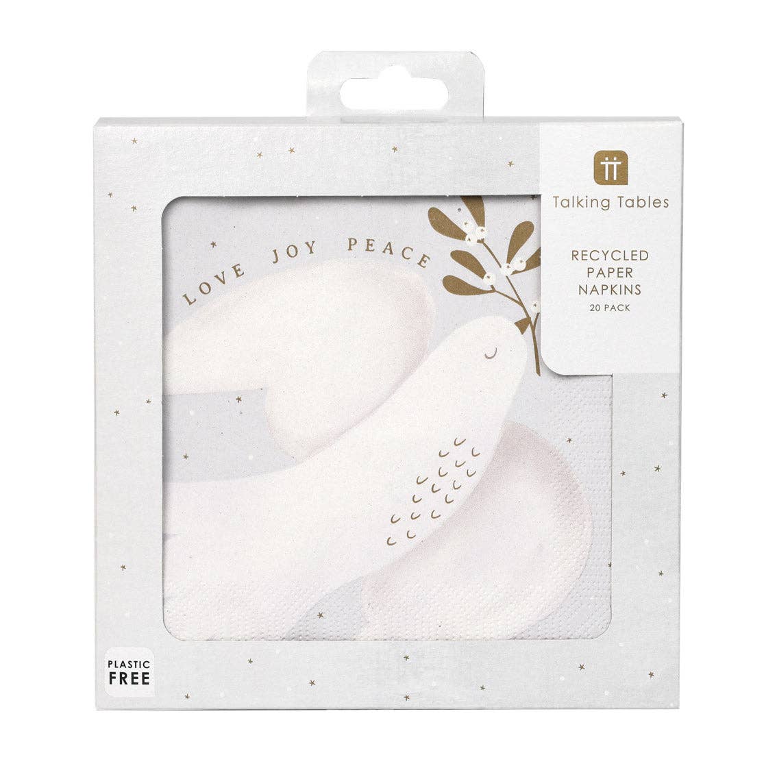 Mistletoe White Christmas Paper Napkins | 20 Pack |