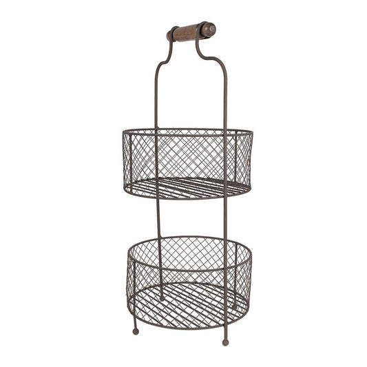 Vintage Style Basket Rack Ø 25x59 cm