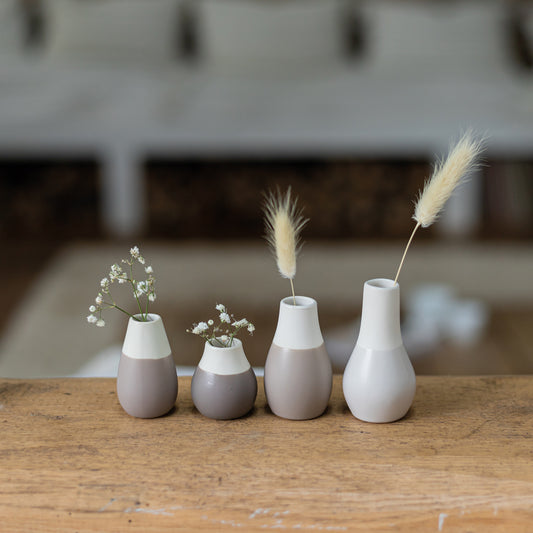 Set of 4 mini bud vases | Natural