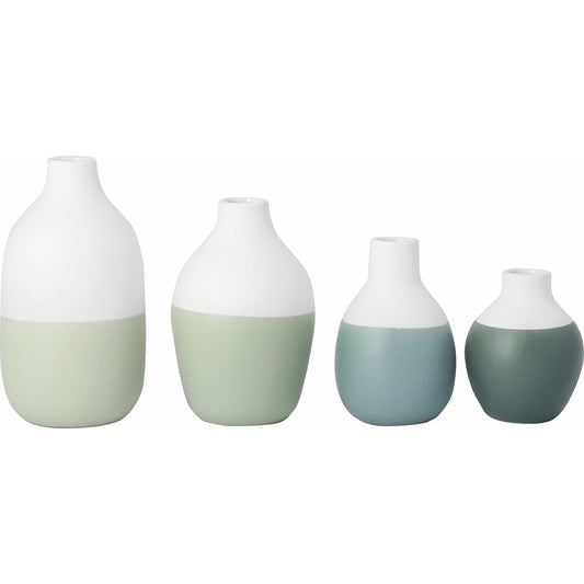 Set of 4 mini bud vases | Green